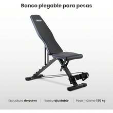 NEÓN |   Banco De Ejercicio Plegable Multiposición – Ajustable – Para Pesas Musculación – Con 2 Ligas Incluídas – Entrenamiento De Cuerpo Completo - 1 - Ver 5