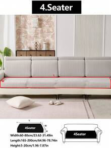 1件装弹力加厚保暖沙发套，防滑全包覆式沙发座套，四季皆宜，面料厚实，可机洗，防尘，宠物友好，适用于卧室、办公室、客厅，L型沙发，1/2/3/4人座沙发。 - 淺灰色 - 查看 12