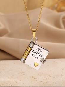 قلادة قلب من الفولاذ المقاوم للصدأ بشكل حروف حب مناسبة للسيدات للاستخدام اليومي هدية عيد ميلاد مجوهرات