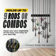 Fishing GripLock Vertical Fishing Rod Rack U2013 Wall - Mounted Fishing Rod Holder Garage U2013 Stores To 9 Rods Or Combos U2013Space - Saving Durable Fishing Rod Holders Serious Anglers