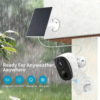2025 New 3MP 2K Battery Powered Security Camera (Compatible With Solar Panel Or Type-C Cable), Waterproof, Anti-Theft, Free App With Real-Time Two-Way Audio, AI Smart Monitoring, People & Pet Motion Detection, App Push Notifications, Best Gift Foralloween, Christmas And Other Major Holidays