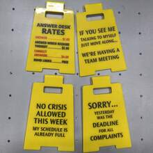 1 件警告过度刺激办公桌标志 - 有趣的办公桌警告标志，适合同事、员工和老板，耐用且轻便的工作区警告标志和办公室装饰 - 彩色 - 查看 9