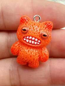 20pcs Assorted Cute Resin Pendant Charms, Cartoon Monster Teeth, Kawaii Pumpkin Ghost Skeleton Cat Resin Pendant DIY Jewelry Craft Decoration Accessories, Random Style Mix For Clothing, Bag, Keychain - Multicolor - View 2