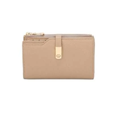 Women's RFID Blocking Bifold Purse - Zipper Closure Multi-Compartment On-The-Go Wallet