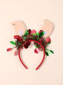 1 Stück Weihnachtsmann Haarband für Mädchen, festliches rotes grünes Pailletten Neujahrshaarband, Weihnachtsparty Weihnachtsmann Haarband, themengebundenes glitzerndes Weihnachtsmann Haarband, Weihnachts Haarreifen, Haaraccessoires für Teenager. - Verschiedenfarbig - Übersicht 5