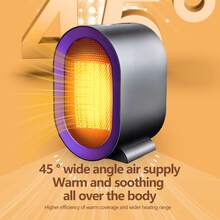 Calentador cerámico portátil con ventilador de 2 velocidades. Calentador de interior energéticamente eficiente con protección contra sobrecalentamiento y vuelco para uso en oficinas y hogares. - Tipo de Enchufe A USA (110-127V) - Ver 3