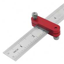 Localizator de marcare pentru prelucrarea lemnului, Bloc de poziționare a riglei din oțel, Marcator de linii cu muchie dreaptă, Instrument de localizare a riglei din oțel reglabile - Multicolor - Vizualizare 12