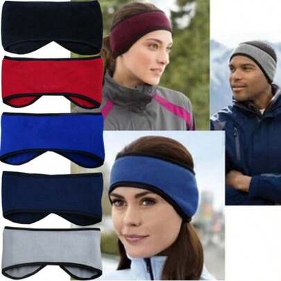 High-Elasticity Warm Sports Headband With Extended Earmuffs Unisex Headband For Winter Skiing And Hiking Wide-Brimmed Fit Design