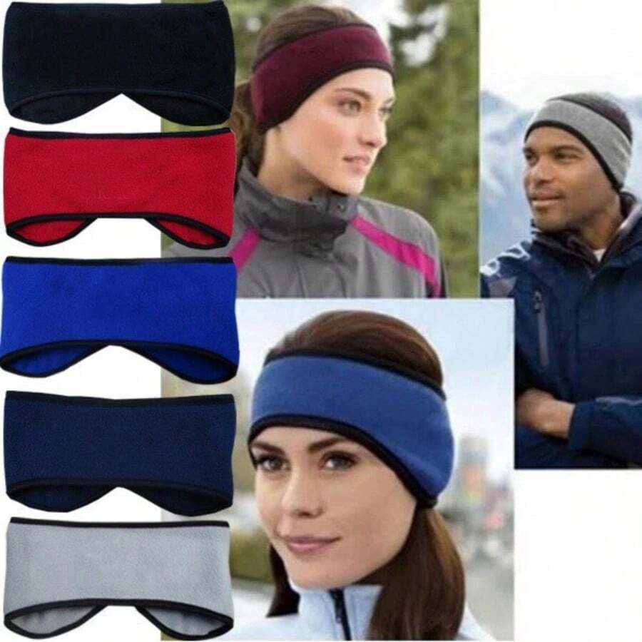High-Elasticity Warm Sports Headband With Extended Earmuffs Unisex Headband For Winter Skiing And Hiking Wide-Brimmed Fit Design - Multicolor - View 1