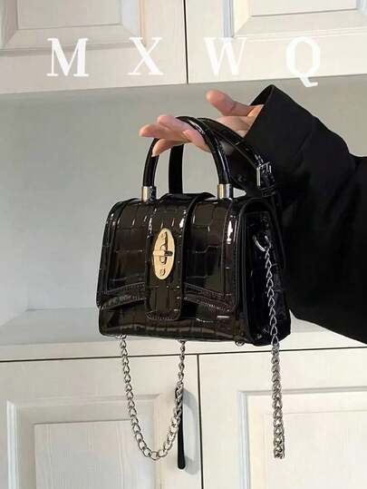 Elegant Crocodile Embossed Casual Versatile Shoulder Tote Handbag