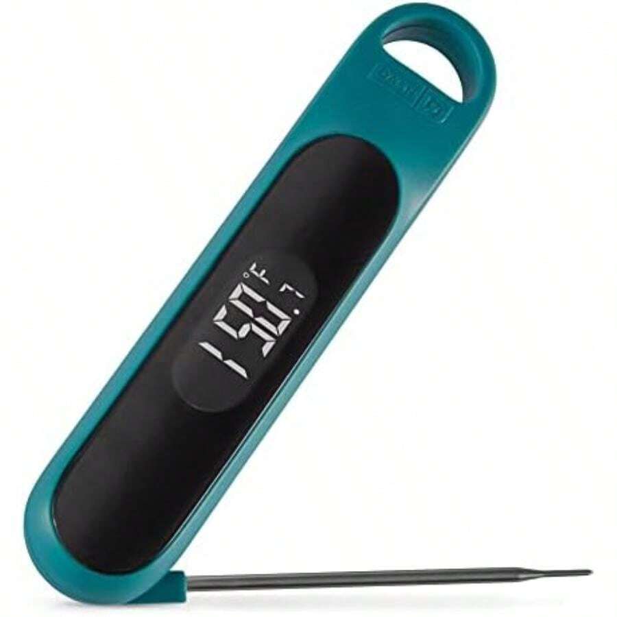 Dash Precision Quick-Read Meat Thermometer - Kitchen and Outdoor Cooking Thermometer with Digital LCD Display - BBQ, Chicken, Seafood, Steak, Turkey, & Other Meat, Batteries Included(Una talla Color verde azulado.) - Tipo 1 - Ver 1