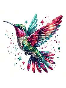 1/2/3 件彩色闪光蜂鸟熨烫补丁 - 可水洗塑料贴花，适用于 DIY T 恤、连帽衫、牛仔裤、背包、手提包、枕头和复古帽 - 鲜艳的多色节日装饰贴纸，DIY 服装装饰 | 闪光细节 | 可水洗补丁 - 彩色 - 查看 15