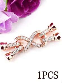 1 Pc Brass Jewelry Accessories -Lnset Zirconia Hook Connector Necklace And Bracelet Making,DIY Accessories