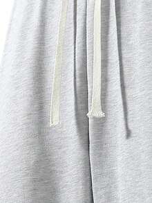 Men's Loose Straight Leg Sweatpants, Gray, With Drawstring Detail, Casual Wear