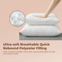 2个装硅胶填充装饰枕芯 – 30x50厘米（250克）/ 40x40厘米（290克）/ 45x45厘米（400克）/ 60x60厘米（710克） – 柔软Tela面料，持久耐用且卫生的填充物 – 土耳其制造 - 白色 - 查看 7