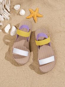 2025新款彩色凉鞋沙滩凉鞋波西米亚风高中时尚凉鞋软底凉鞋耐磨时尚凉鞋名品凉鞋厚底舒适凉鞋 - 白色 - 查看 2