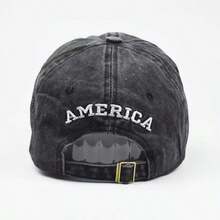 Classic American Flag Baseball Cap, Washed And Distressed Baseball Cap - Black - View 3