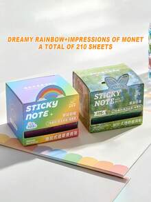 105 张渐变色珠光抽拉式便利贴，透明防水材质，学生便签贴纸，高美感便利贴，撕下不留痕迹，文具贴纸，学校用品，返校