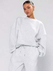 Hoodies For WomenMUSERA Oversized Cropped Sweatshirt Long Sleeve Relaxed Fit Back To School Autumn Winter Cosy Fall Christmas Cute Casual Everyday Capsule Wardrobe Y2K StreetwearLoose And Comfortableed Hardy Clothes Tops - 淺灰色 - 查看 11