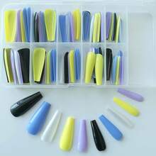 Press On Nails 100pcs Extra Long Ballerina Fake Nail Glossy Mixed Color Full Cover Acrylic Coffin False Nails For Women Fgirl DIY Manicure Decoration{Inchcolor_nameinch:InchMixedColorDinch} - 混合顏色D - 查看 4