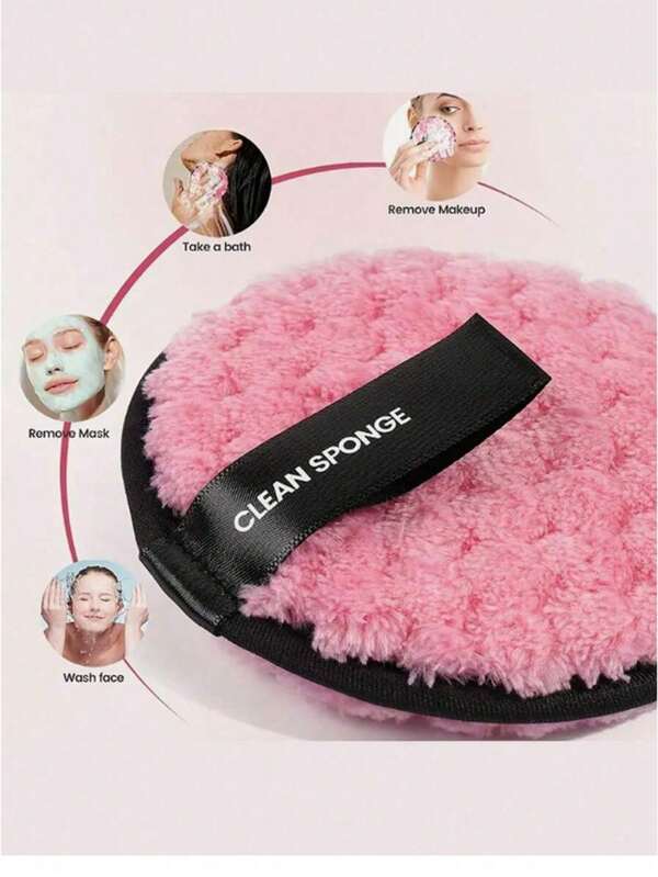 Tampon démaquillant rond en forme d'ananas, lavable et réutilisable, à double face, pour nettoyer le visage et le maquillage. Comprend un pinceau facial, un sac de rangement et un organiseur.