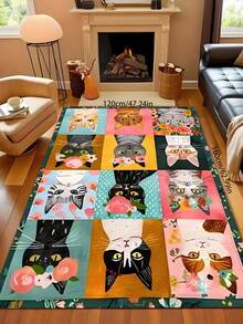 Thảm họa tiết mèo, quà tặng trang trí cho người yêu mèo, thảm dễ thương sáng tạo, thảm trang trí nhà đa năng, phù hợp cho phòng khách, phòng ngủ, hành lang, nhà bếp, phòng tắm, phòng chơi game, phòng học, tủ quần áo, phòng trẻ em, không gian ngoài trời, phong cách tối giản Bắc Âu, vật dụng trang trí nhà cửa thiết yếu. - Nhiều màu - Xem 3