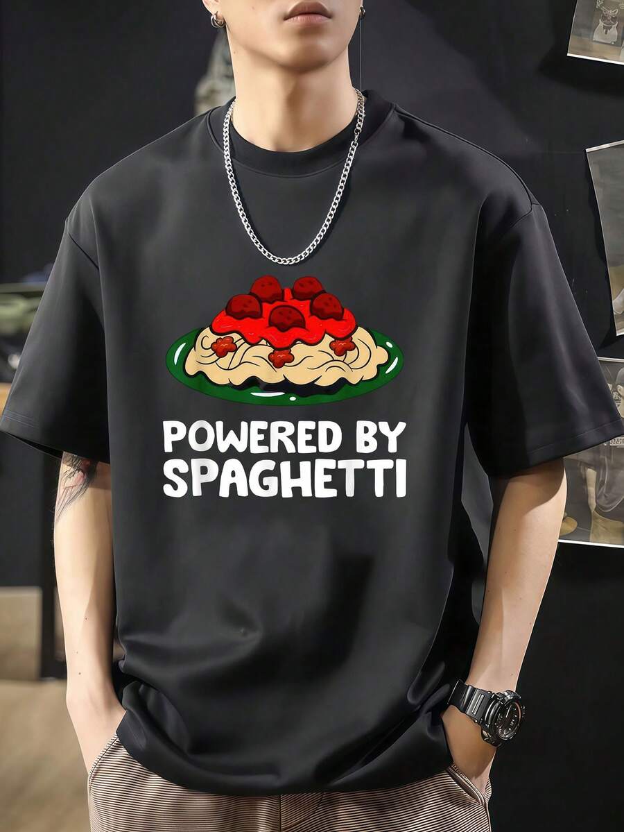 Camiseta de espaguetis con albóndigas con tecnología Spaghetti - Negro - Ver 1