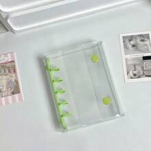 1本彩色M5透明活页本，贴纸本，活页相册，YOUCHENGYOUPIN品牌，双扣5孔活页笔记本，M5账簿，DIY贴纸笔记本，PP材质透明内页，高透明度，大容量便携式活页笔记本，适用于Kpop照片卡、照片卡、计划本、账簿、笔记本、学生返校用品、办公用品等。 - 無色 - 查看 13