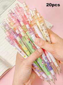 0.5mm Automatic Pencil With Eraser, No Lead Refill Needed, Cute Design, Suitable For Students, Children, School, Office, Teaching, Etc. (Random Style), Back To School Essential - Multicolor - View 12