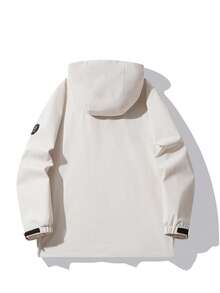 Women's Letter Printed Hooded Long Sleeve Sports Jacket, Outdoor Windbreaker