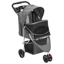 vidaXL Faltbarer Hundewagen Grau 80x46x98 Cm Aus Oxford-Gewebe - Grey - View 3