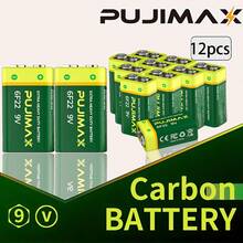 PUJIMAX 2/4/8/12 pin 9V Kẽm Carbon hạng nặng, thích hợp cho đồng hồ báo thức, chuông cửa, bếp ga, máy nước nóng, tay cầm chơi game, đèn pin, hiệu suất cao, bền bỉ, đặc biệt cho dải đèn cây thông Noel [Pin không sạc được, làm Không tính phí] - 9V - Xem 9