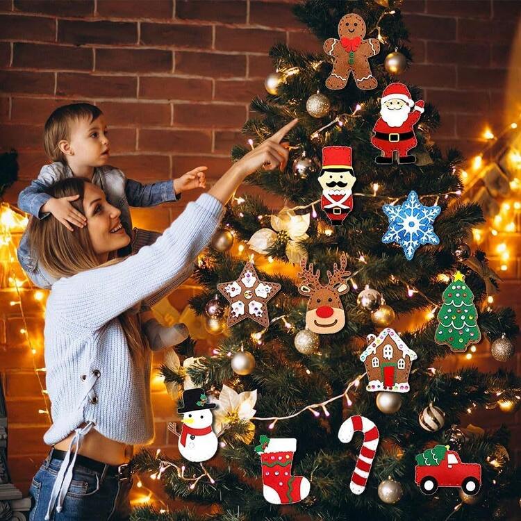 Trẻ em tự làm đồ trang trí cây thông Noel thủ công động vật đồ chơi giáo dục cho trẻ em sáng tạo thủ công nghệ thuật đồ chơi Montessori quà tặng may vá nỉ - Nhiều màu - Xem 3