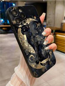 1个极简猫眼亲肤防摔TPU手机壳，兼容 17 Pro Max、11、16 Pro Max、16 Pro、16、15 Pro Max、14 Pro Max / Galaxy S25系列、A16 / Honor X6A、X7B、X8B / 13C、Note 13 / Hot 60ro / Smart 8 保护套 - 黑色 - 查看 4