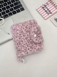 1pc Fashionable Leopard Print Coin Purse, Soft Plush Multi-Functional Foldable Coin Pouch, Cute Bluetooth Earphone Storage Bag, Multi-Pocket Pink Leopard Pattern Card Holder Wallet, Women/Girls - Multicolor - View 13