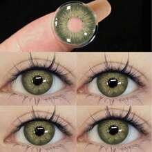 1 Pair Of The Latest Green Large-Diameter Contact Lenses, Suitable For Daily Makeup, Social Activities, Annual One-Time Use, Beauty And Makeup Purposes. - Green - View 4