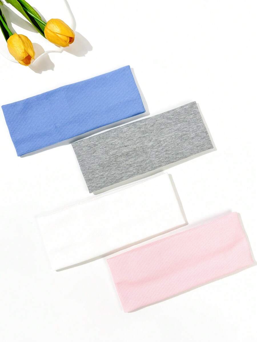 1/3/4 chiếc Băng đô thể thao đơn giản, đa năng, màu trơn, dành cho nữ, Phụ kiện tóc mùa đông, Băng đô quấn đầu giữ ấm cho nữ - Nhiều màu - Xem 1
