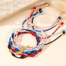 1PC Fashion Simplicity/Love/Pentagram/Cross/Colorful Rope Weaving Bracelet, Lucky Bracelet/Adjustable Neutral Design, Boyfriend, Girlfriend, Best Friend Anniversary Birthday Gift