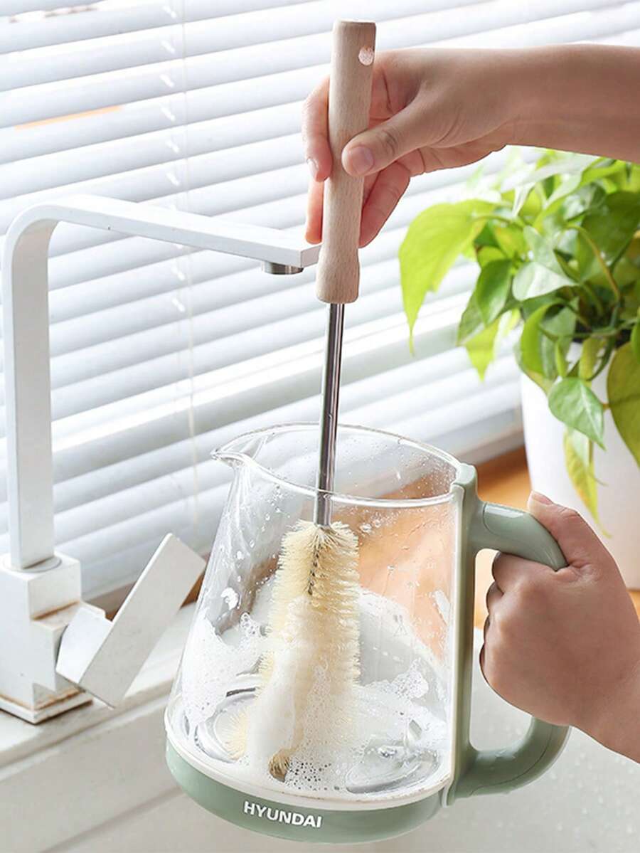 Long Handle Cup Cleaning Brush, Bottle Brush For Cleaning Cups, Bottles, Mugs, No Dead Angle Kitchen Cleaning Tool - Multicolor - View 1