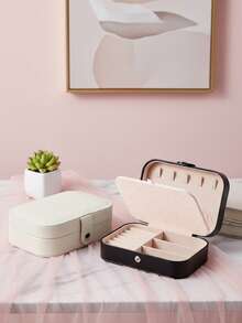 Custodia da viaggio in pelle PU - Organizer gioielli a 3 livelli con zip per orecchini, collane, anelli, bracciali, accessori per capelli - Contenitore multifunzionale portatile per gioielli con scomparti