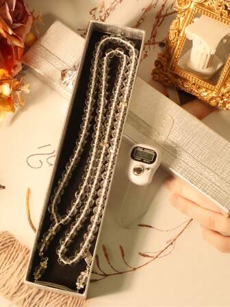 1pc Set Middle Eastern Saudi Prayer Beads 99 Pcs, Arabic Tasbih Rosary Bracelet, Islamic Prayer Beads, Glass Beads Prayer Beads, Tasbih, Muslim Prayer Beads, Christmas, New Year, Valentine's Day Gift, Men Prayer Beads, Rosary, Arabic Style Fashion Bracelet, Colorful Luxury Accessory, Al-Ahly Prayer Beads