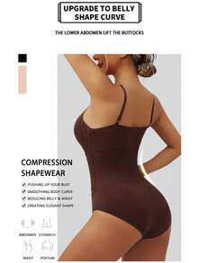 1pc High Waist Snap Closure Shapewear Bodysuit, Tummy Control Waist Cincher, Butt Lifter, Body Shaper For Women - Black - View 5