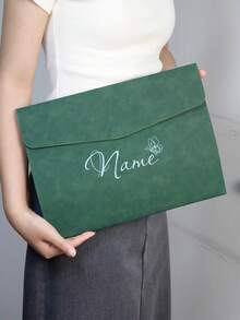 Custom Name Folder - Magnetic Closure,Personalized Leather Folder,Customized Document Bags With Name,Customizable Folders For School,Waterproof And Large Capacity,Birthday Gifts,Back To School Supplies,Examination,Boyfriends,Girlfriends,Family,Office Workers,Customers,Business/Work/Office/School,Office Decor