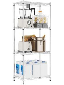 M MZG Adjustable Wire Storage Shelf, Heavy Duty Silver Organizer Rack For Pantry Kitchen Laundry Office Bathroom Room, Home Utility Shelving Unit Garage Storage - 銀色 - 查看 13