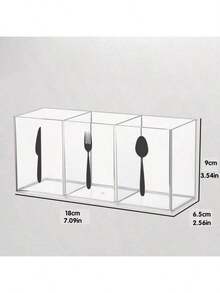 1 قطعة منظم أدوات المائدة من الأكريليك - تخزين مطبخ وطعام متين من البلاستيك للسكاكين والشوك والملاعق - تصميم موفر للمساحة مع مقابض سوداء، مناسب للاستخدام المنزلي أو التجاري، حل تخزين المطبخ | أدوات المطبخ الحديثة | صندوق بلاستيكي متين، صينية أدوات المائدة، صندوق تخزين، منظم ومخزن المطبخ - متعدد الألوان - مشاهدة 12