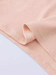 1 Áo hai dây gân màu trơn có đệm ngực dành cho nữ, áo ba lỗ ngắn thường ngày - Màu be - Xem 6