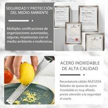 Estilo3PK Rallador de queso de acero inoxidable, Rayador de cocina profesional, Rallador de limon, Rallador de cítricos,Adecuado para queso, limón, ajo, jengibre, chocolate, verduras, frutas.Versión mejorada - 1 - Ver 7