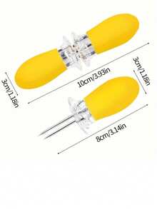 8/4/2/1pc Stainless Steel Corn Fork, Multifunctional Grilling Needle, Barbecue Skewer, Fruit Fork, Home Corn, Picnic Camping Essential, Easy To Clean, Store And Carry, Simple And Practical