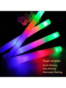 Mother's Day  Glow Sticks Bulk - Pcs Foam Sticks Glow In Dark Party Supplies With 3 Modes Flashing Effect, Glow Batons Party Favors Party Wedding Birthday Concert Halloween,Easter - 白色 - 查看 5