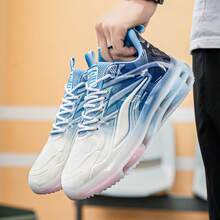 Men's Fashionable Breathable Lightweight Casual Sports Shoes, Mesh Ombre Versatile Sneakers For Running & Walking